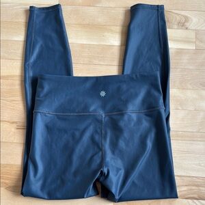 Athleta shiny Navy Blue Leggings size small like new yoga running